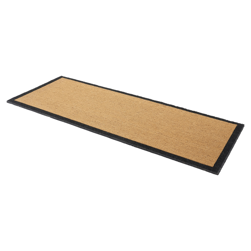 Black Border Natural Coir Doormat