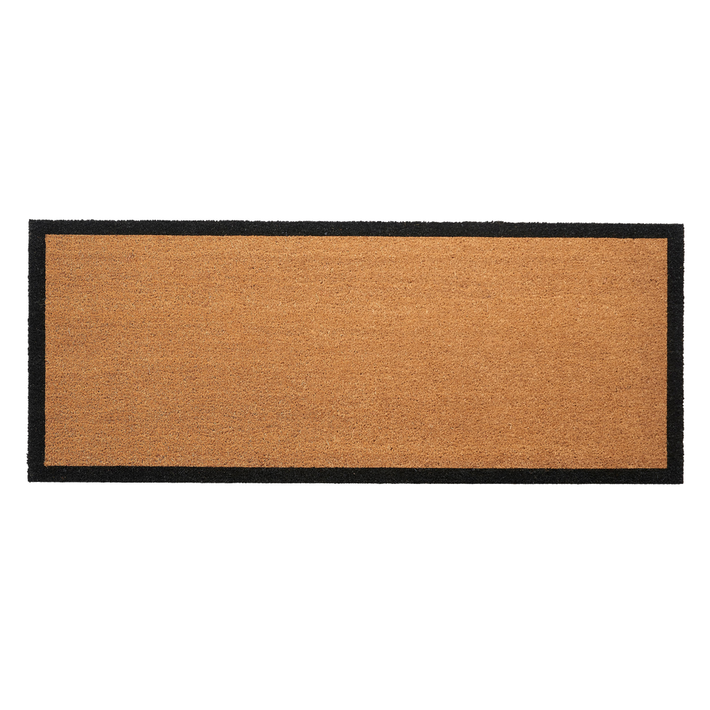 Black Border Natural Coir Doormat