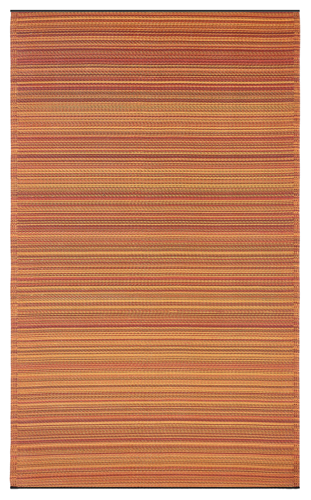 Cancun Terracotta Striped Reversible Outdoor Patio Rug