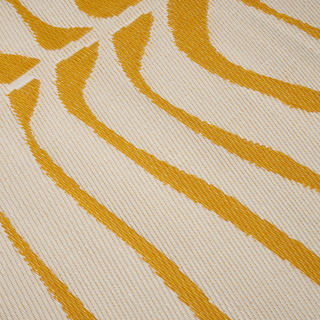 Hilo Honey Tropical Leaf Reversible Outdoor Patio Rug