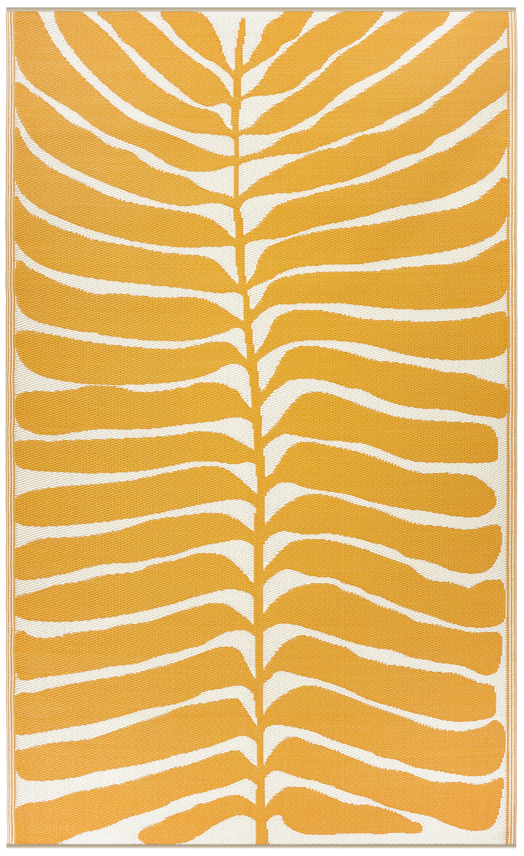 Hilo Honey Tropical Leaf Reversible Outdoor Patio Rug