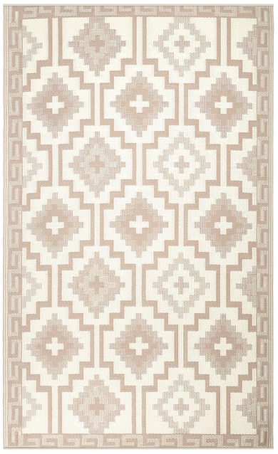 Lhasa Mocha Boho Reversible Outdoor Patio Rug