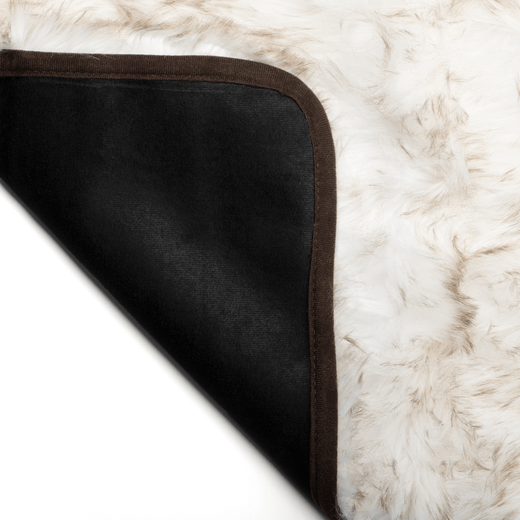 PupProtector™ Waterproof Faux Fur Bed Runner – White with Brown Accents