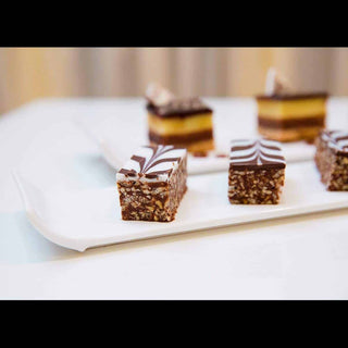 Modern Long Serving Plate Set of 4 | Fine Bone China Appetizer & Dessert Platter