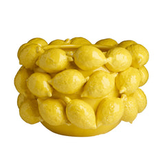 Ceramic Lemon Planter, Yellow/White