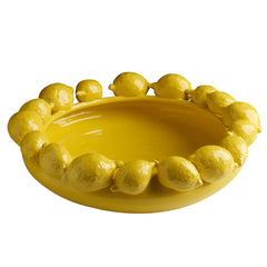 Ceramic Lemon Bowl, Yellow/White