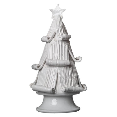 White Christmas Tree with Curled Branches, Medium/Large