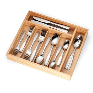 Cambridge Madison Satin 62-Piece Flatware Set with Wood Tray, 18/0 stainless steel (view 3)