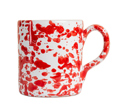 Taverna Speckled Mug, Red / White, Set of 4