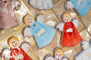 Angel Bread Warmer, Blue/White/Pink/Red