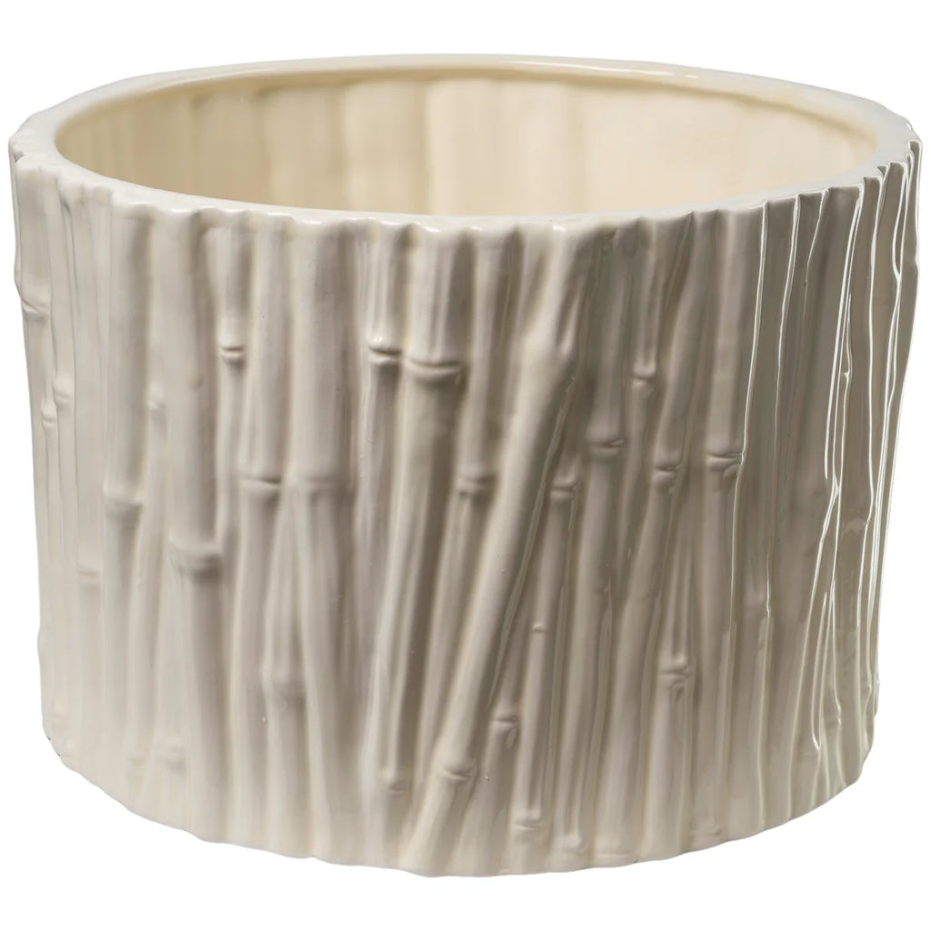 Bamboo Cachepot, Ivory, Large/Medium/Small