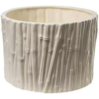Bamboo Cachepot, Ivory, Large/Medium/Small