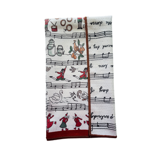 Elegant 12 Days of Christmas Double-Sided Tea Towel