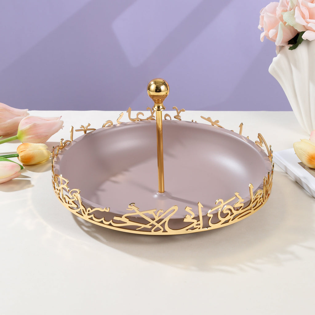 Jiwar - Large Serving Stand - Lavender & Gold