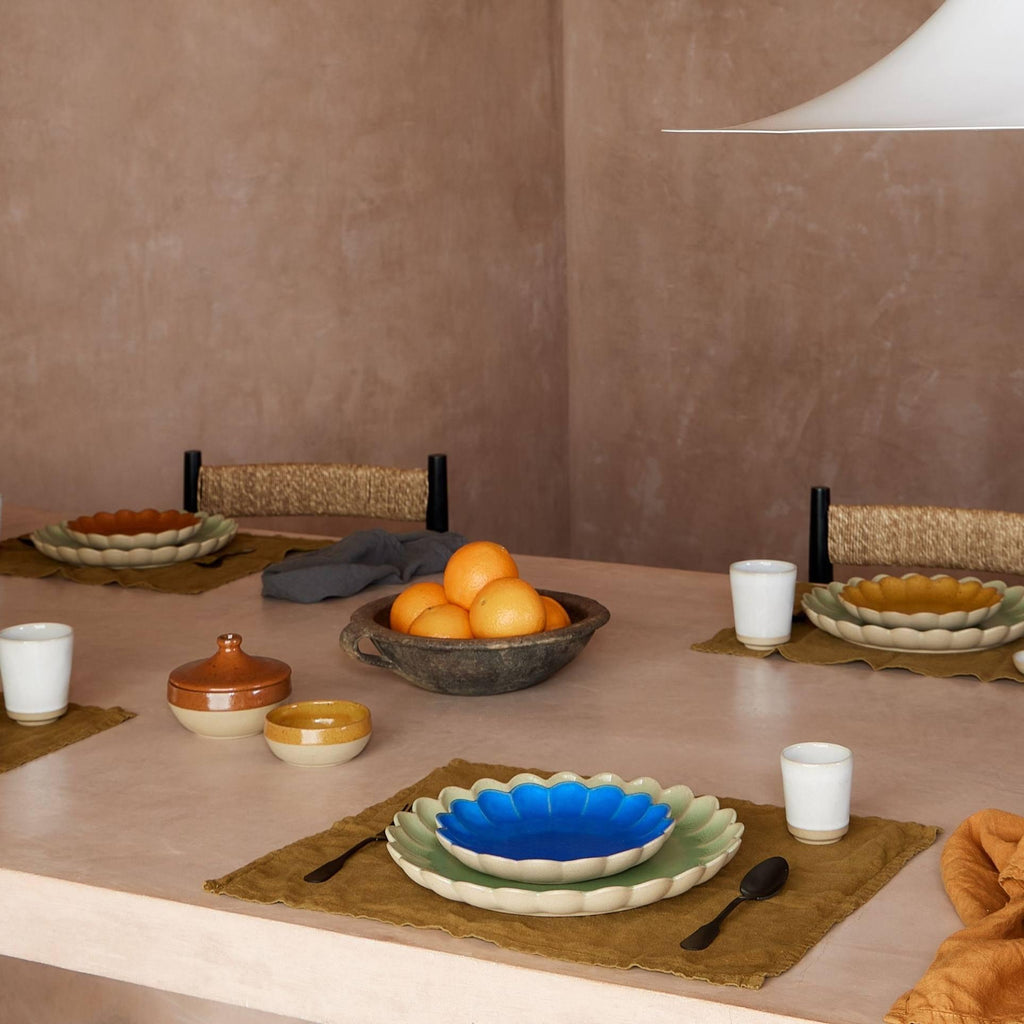 COSTA NOVA – Casafina Marrakesh Dinner Plate, White/Green – Stylish Two-Tone Ceramic Plate