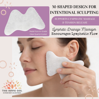 Clear Quartz Sculpt-M Gua Sha – M-Shape Facial Sculpting Tool
