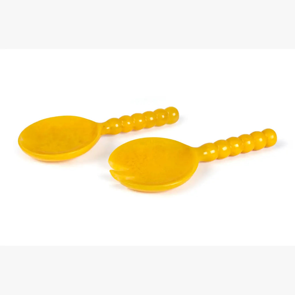 Resin Salad Server Yellow Set of 2