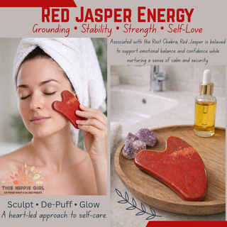 Red Jasper Heart Gua Sha – Natural Stone Facial Sculpting & Massage Tool