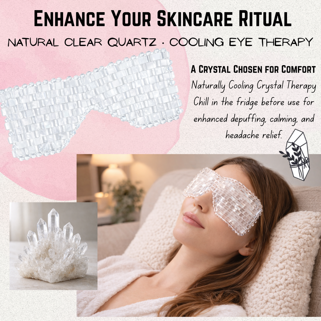 Clear Quartz Crystal Eye Mask – Cooling Luxury Spa & Relaxation Ritual