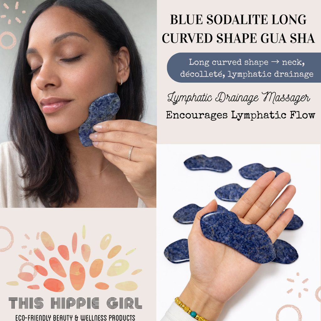 Blue Sodalite Gua Sha Set – Facial Sculpting & Massage Tools