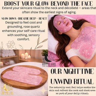 Blush Rose Ritual™ Rose Quartz Chest & Neck Mask – Cooling Crystal Décolleté Treatment