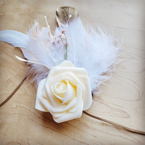 Boho Western Floral Feather Bridal Hat – Statement Wedding Hat