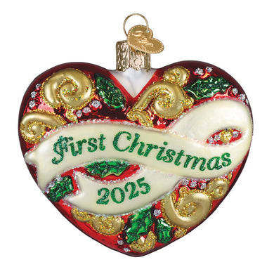 2025 First Christmas Heart Ornament – Personalized Keepsake Gift for Newborn or Couple