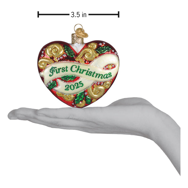2025 First Christmas Heart Ornament – Personalized Keepsake Gift for Newborn or Couple