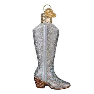 Glittered Boot Ornament – Sparkling Holiday Christmas Tree Decoration