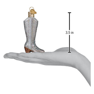 Glittered Boot Ornament – Sparkling Holiday Christmas Tree Decoration