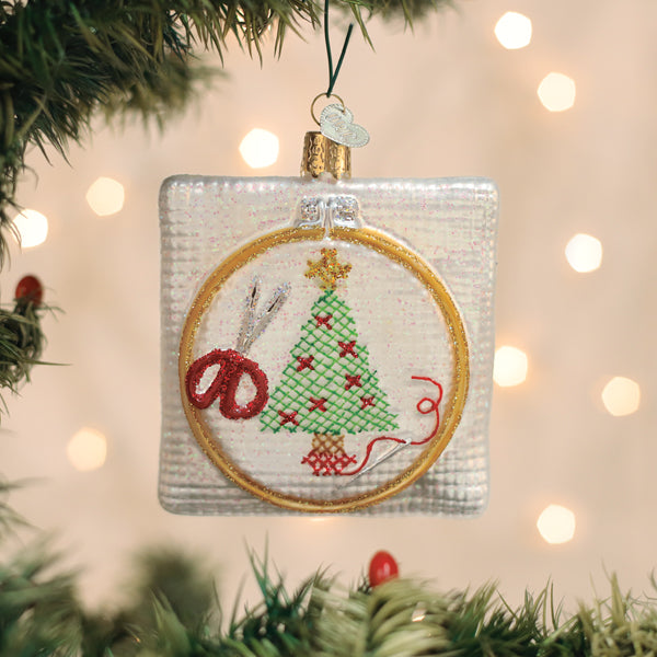 Handmade Christmas Cross Stitch Ornament – Festive Holiday Tree Decoration
