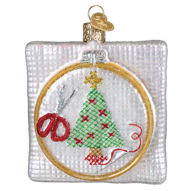 Handmade Christmas Cross Stitch Ornament – Festive Holiday Tree Decoration