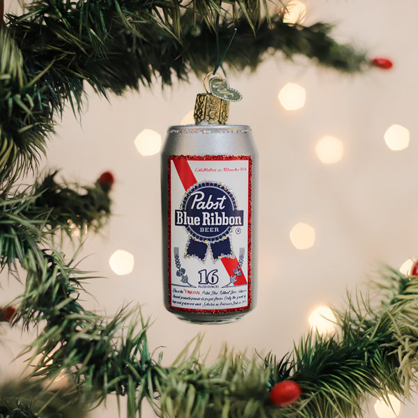 Pabst Blue Ribbon Beer Can Ornament – Unique Holiday Décor for Beer Lovers
