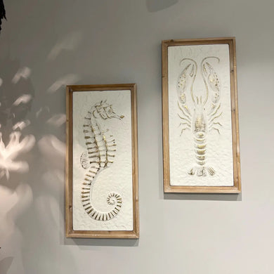 Wood-Framed Coastal Relief Wall Art