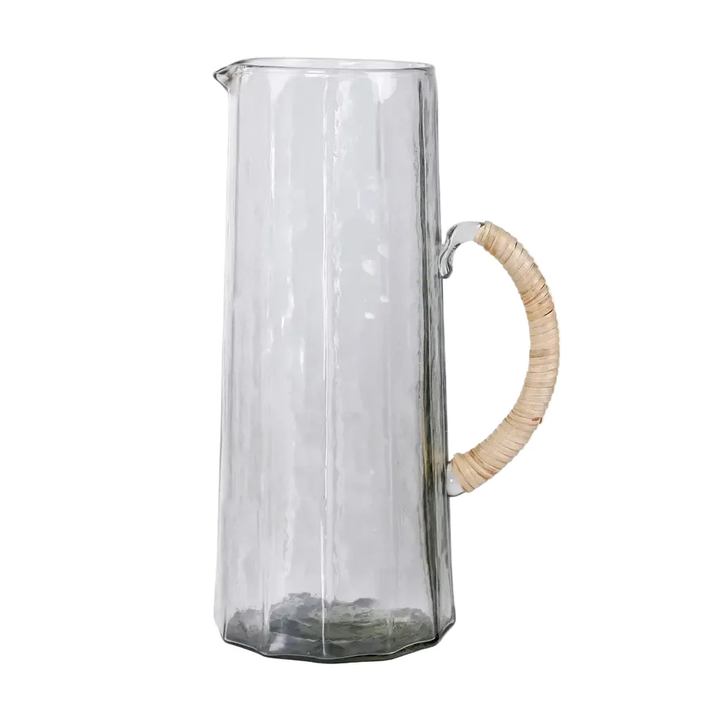 Hammered Glass Water Pitcher Natural