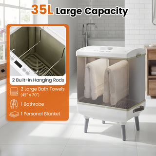 35L Large-Capacity Towel Warmer and Dryer with Aromatherapy – White