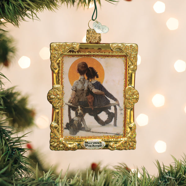 Norman Rockwell Boy & Girl Ornament – Classic Holiday Collectible Decor