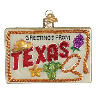 Texas Postcard Ornament – Vintage Lone Star State Christmas Decor