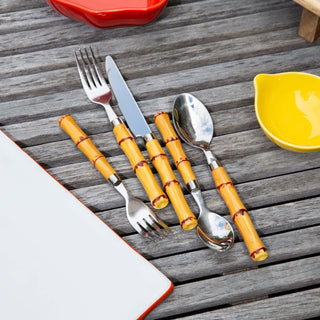 Cambridge Bamboo Plastic Handle 20-Piece Flatware Set, 18/0 stainless steel (view 10)