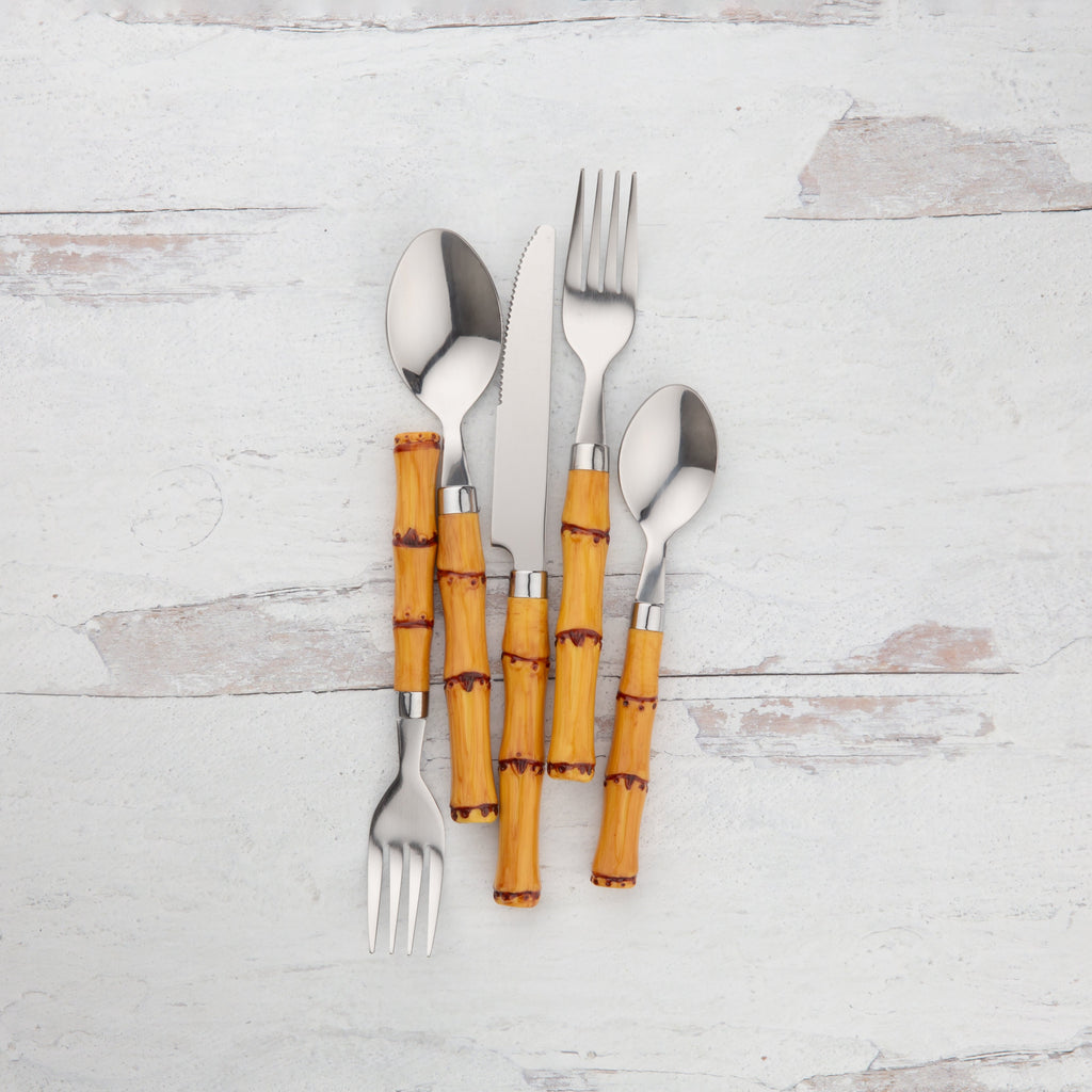 Cambridge Bamboo Plastic Handle 20-Piece Flatware Set, 18/0 stainless steel (view 9)