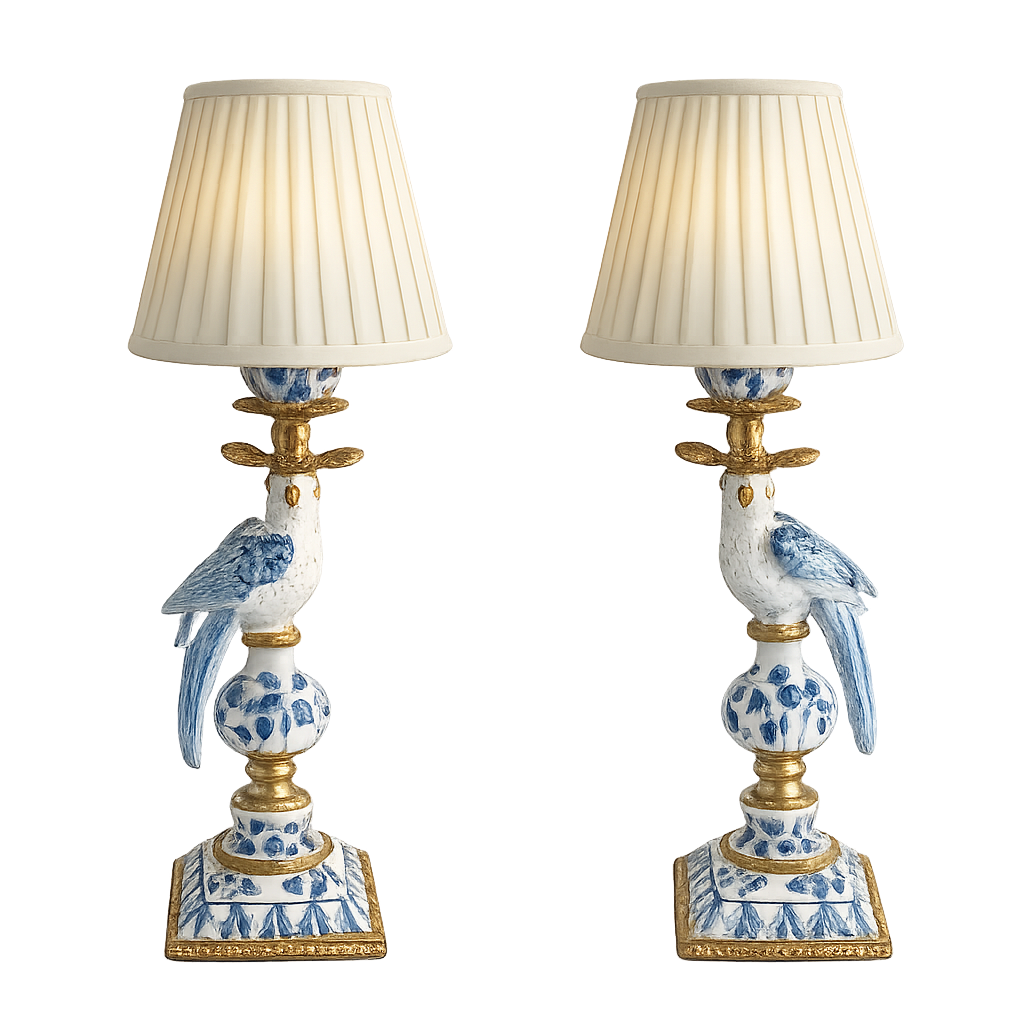 Blue & White Bird Rechargeable Lamp
