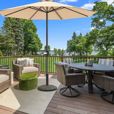 27-Lb. Resin Patio Market Umbrella Base with Rattan Design