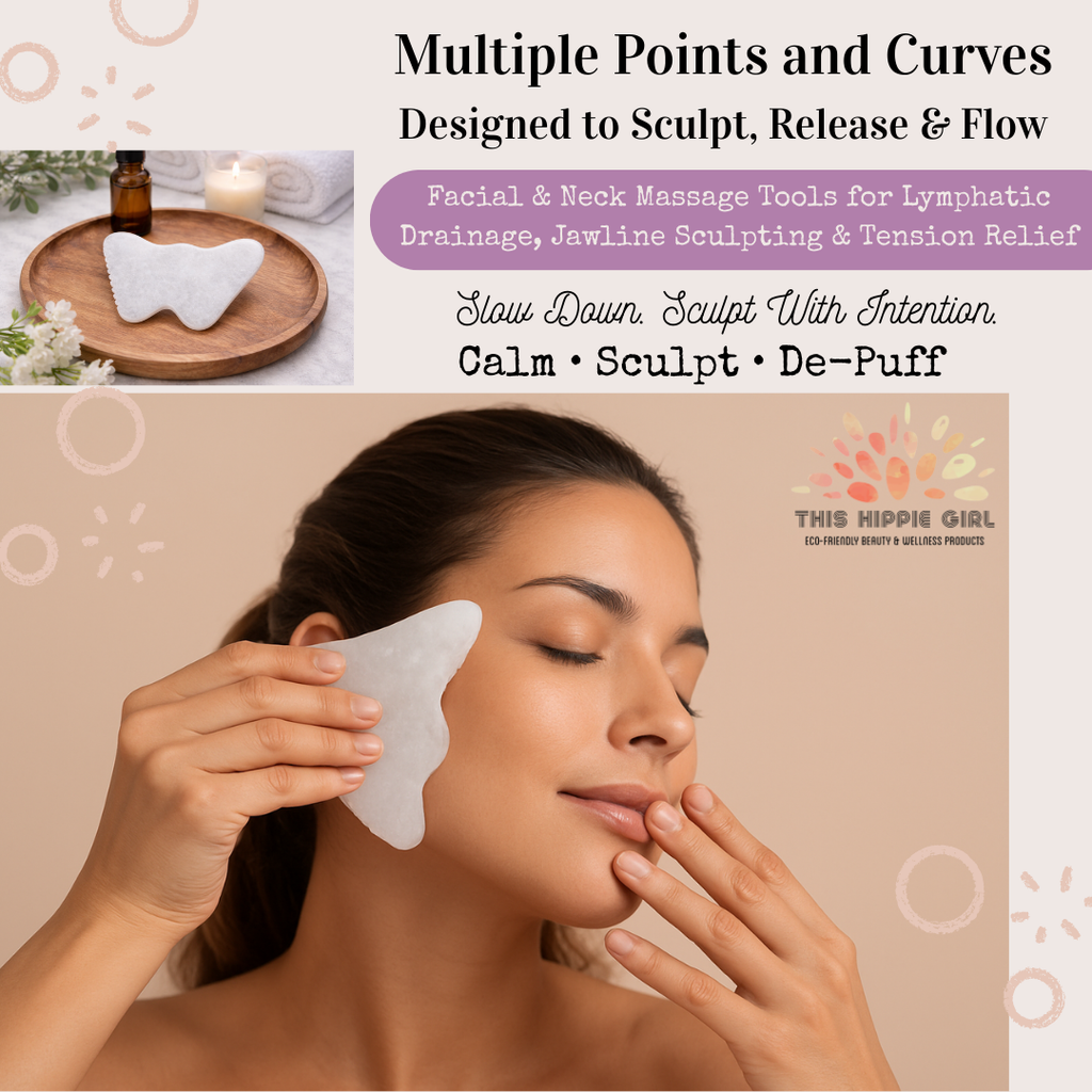 Clear Quartz Sculpt-M Gua Sha – M-Shape Facial Sculpting Tool