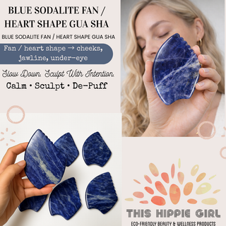 Blue Sodalite Gua Sha Set – Facial Sculpting & Massage Tools