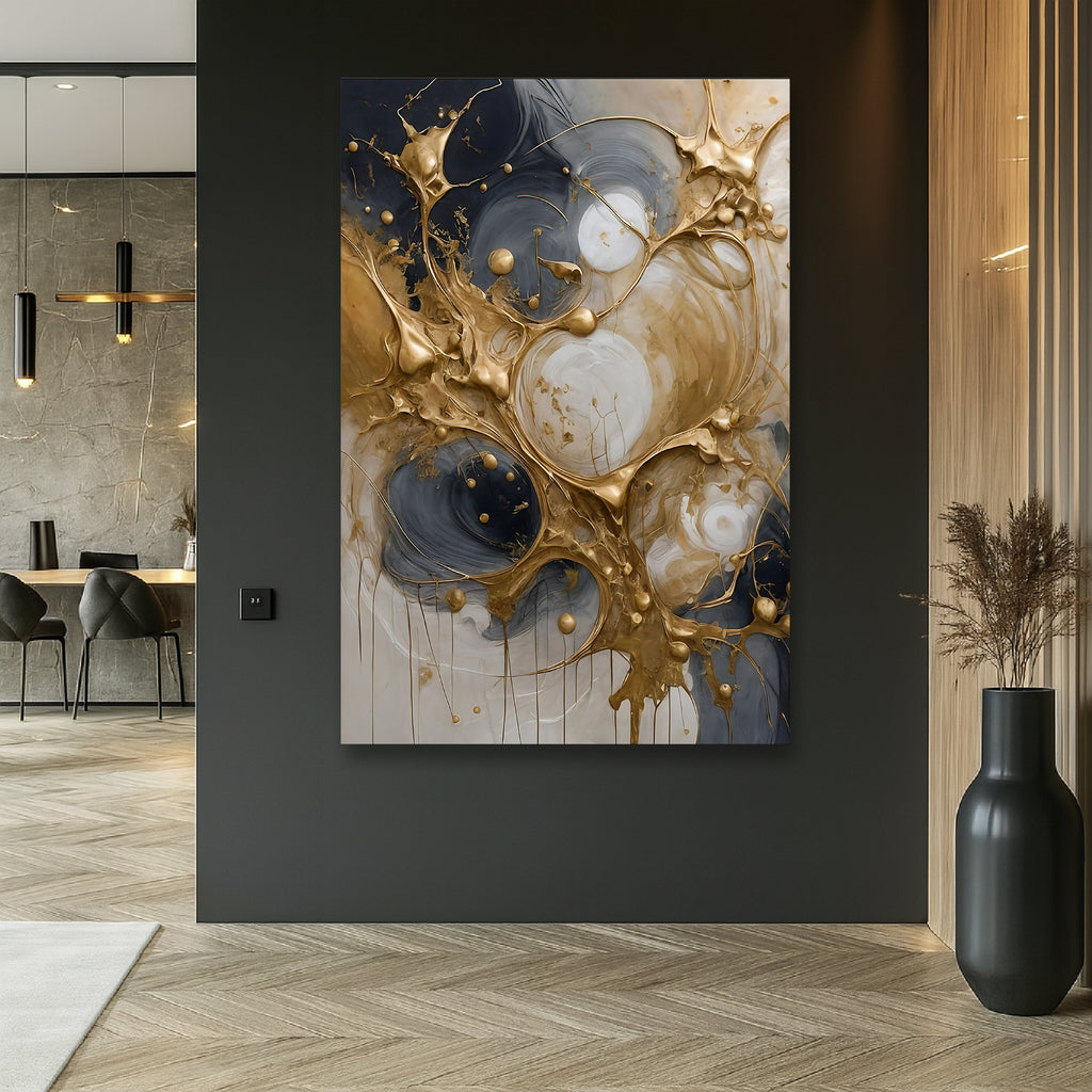 Black and Gold Splash Wall Art
