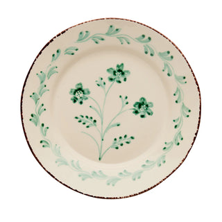 Casa Nuno Blue & White/Pink & White/Green & White Dinner Plate, 3 Flowers/Vines, Set of 2