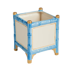 Bamboo Cachepot, Blue & Gold/ Green & Gold/ White & Gold, Small/Large