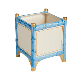 Bamboo Cachepot, Blue & Gold/ Green & Gold/ White & Gold, Small/Large