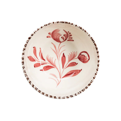 Casa Nuno Bowl, Blue/Pink/Green with Flowers & Waves, Set of 2