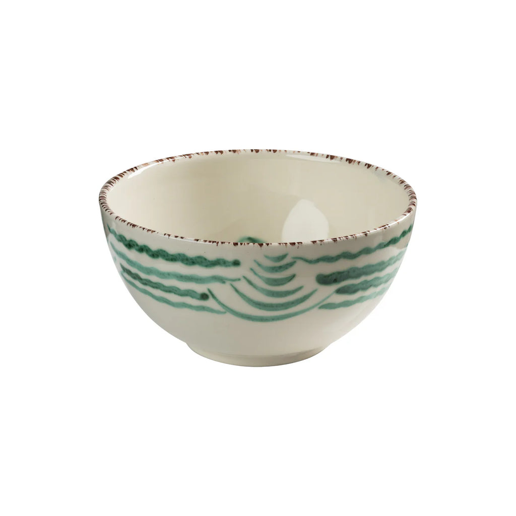 Casa Nuno Bowl, Blue/Pink/Green with Flowers & Waves, Set of 2